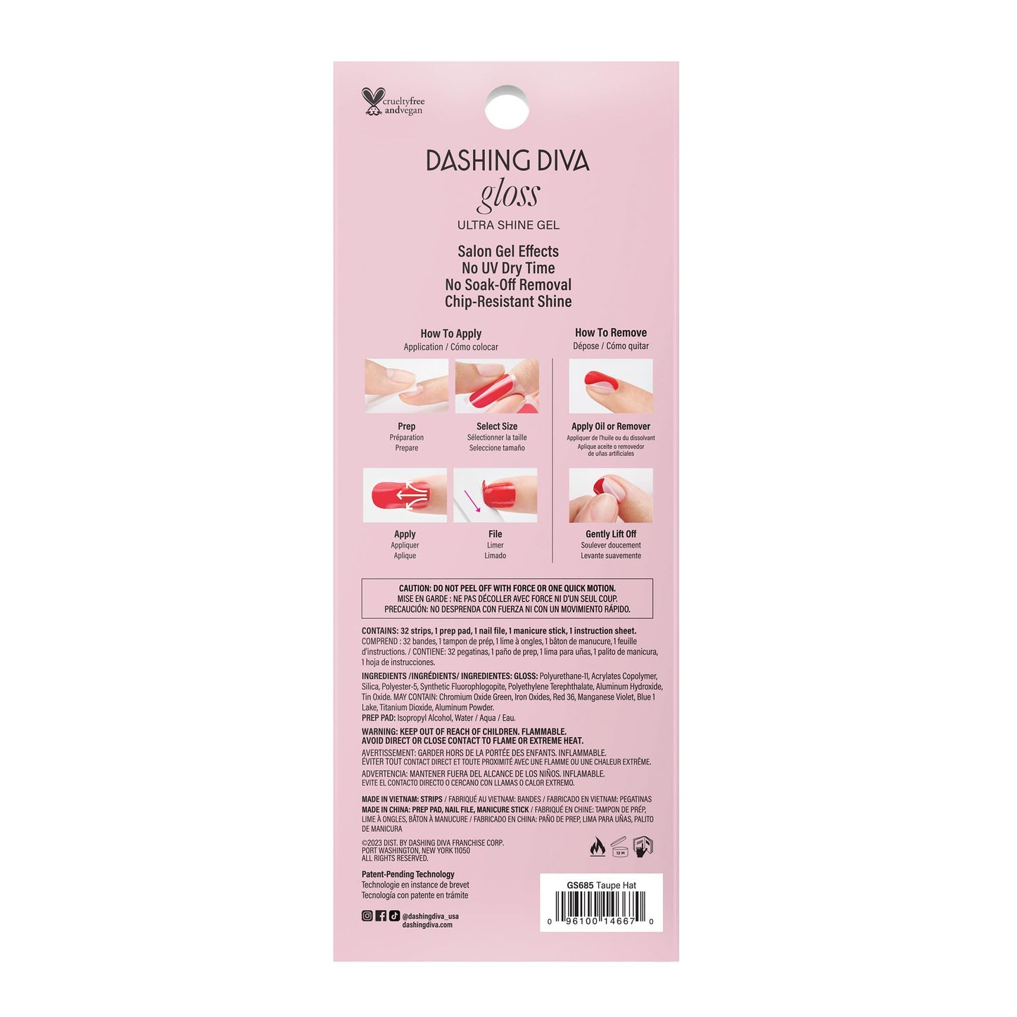 Dashing Diva Gloss Nail Strips - Going Platinum | UV Free, Chip Resistant, Long Lasting Gel Nail Stickers | Contains 32 Strips, 1 Prep Pad, 1 File Beauty & Personal Care Dashing Diva