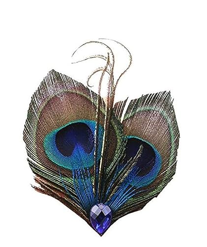 Women Bohemian Peacock Feather Hair Clip Hair Pin Elegant Fascinator Wedding Dance Party Headdress Headwear Hair Accessory Sequined Showgirl Headpiece