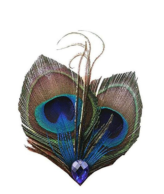 Women Bohemian Peacock Feather Hair Clip Hair Pin Elegant Fascinator Wedding Dance Party Headdress Headwear Hair Accessory Sequined Showgirl Headpiece