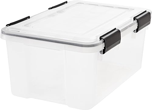 IRIS 19 Quart Weathertight Storage Box, Clear - 110380