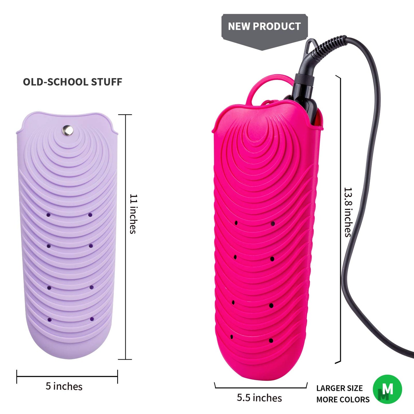 ZAXOP Silicone Heat Resistant Holder Mat Pouch for Flat Iron,Curling Iron,Hot Hair Tools(Hotpink)