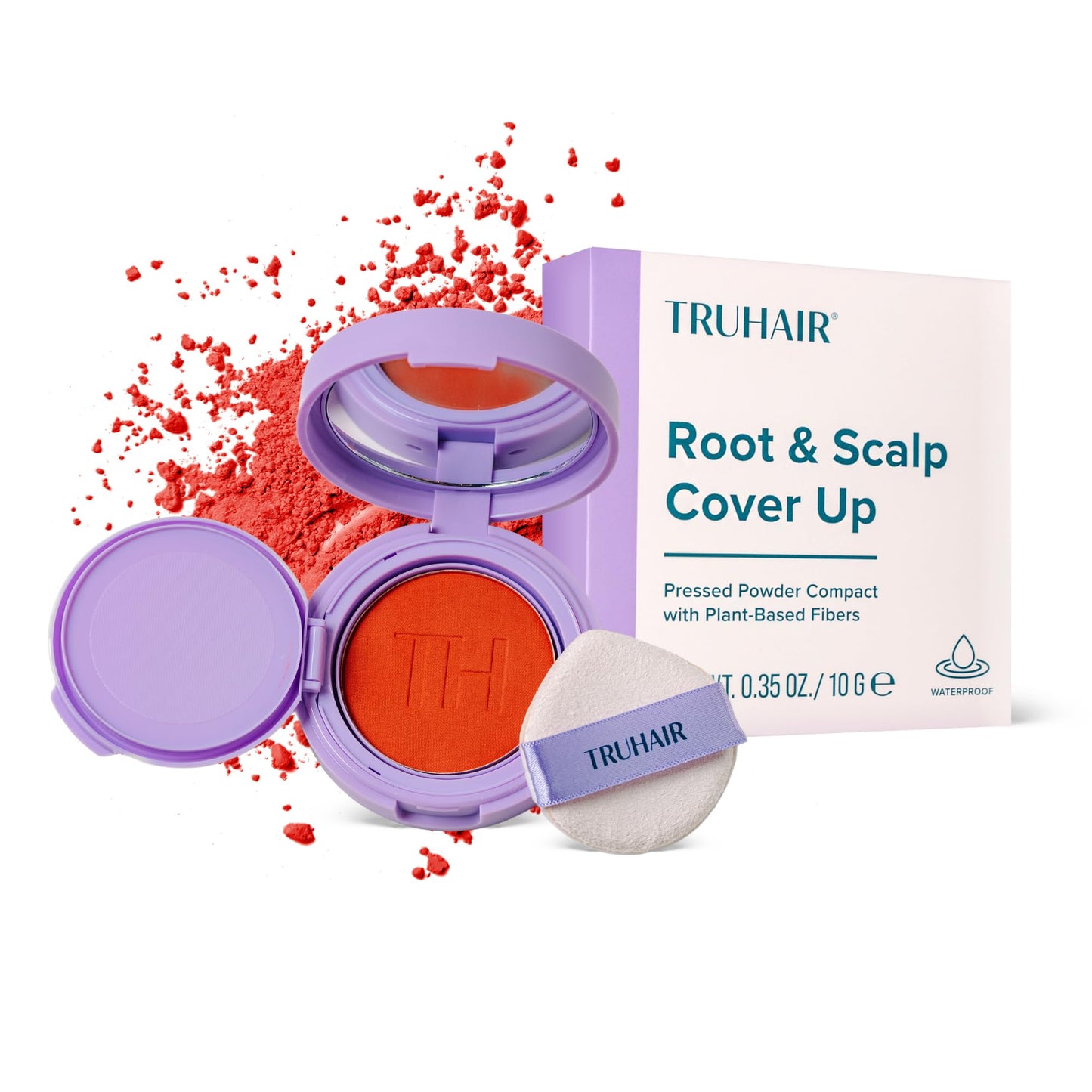 TRUHAIR Root & Scalp Cover Up Pressed Powder Compact, Waterproof, Weightless Hair Coverage & Bald Spot Concealing, Root Touch Up Hair Color for Gray