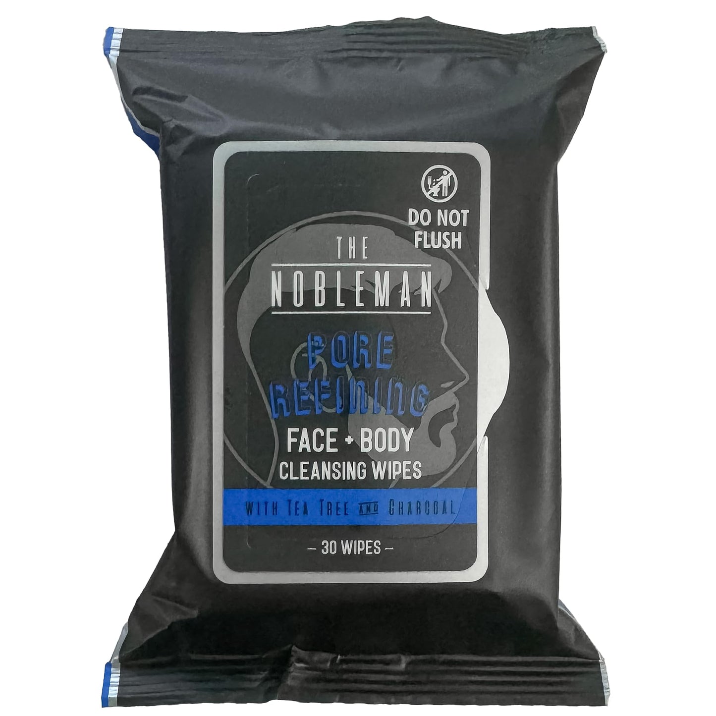 The Nobleman Pore Refining Face + Body Cleansing Wipes, 120 Count, Tea Tree & Charcoal