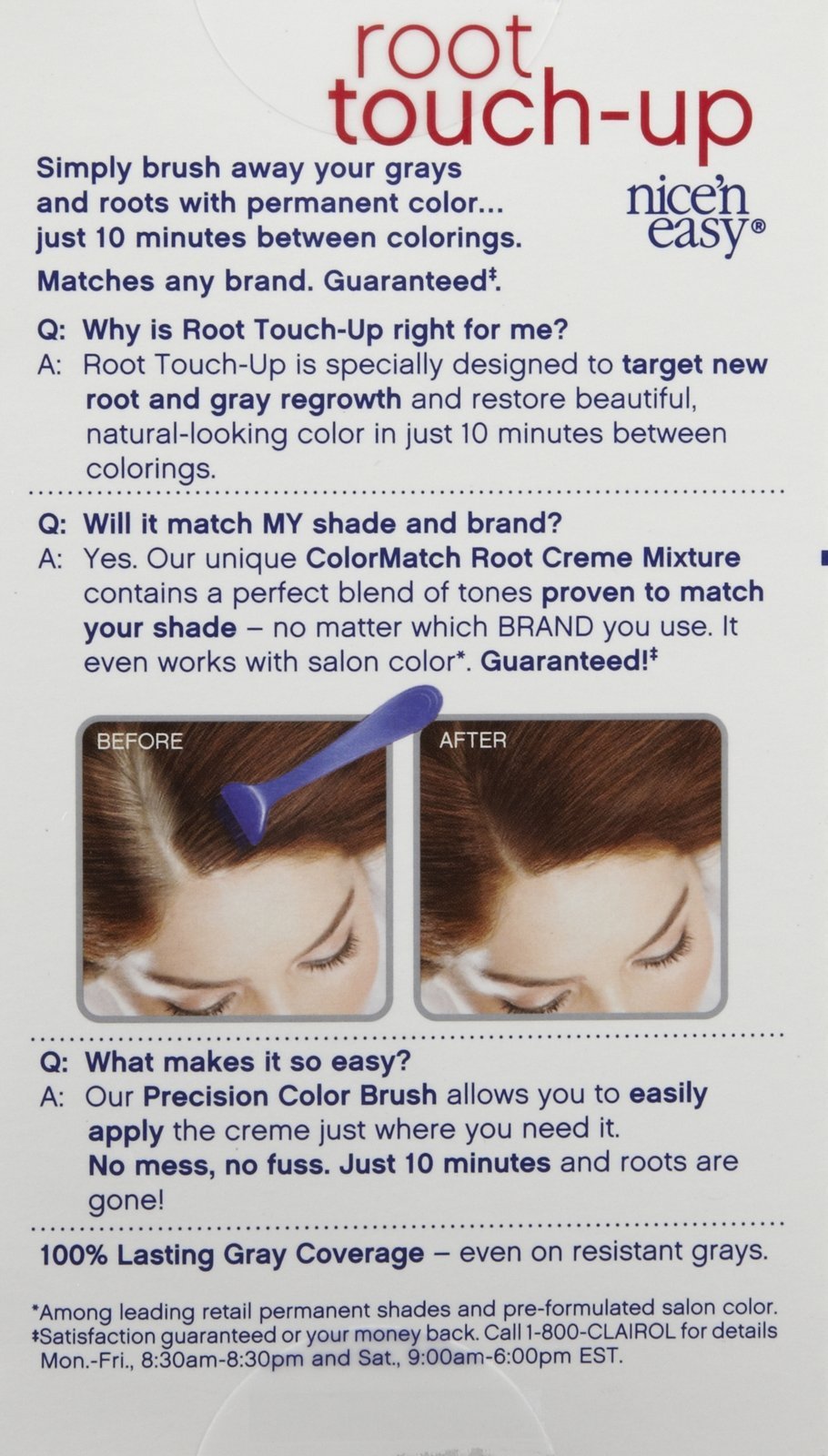 Clairol Nice N Easy Root Touch-Up, Hair Color, Light Auburn #6R - Kit