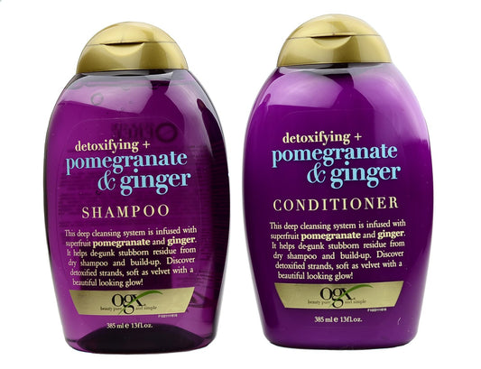 OGX Detoxifying + Pomegranate & Ginger Shampoo 13 Oz and Conditioner 13 Oz Set