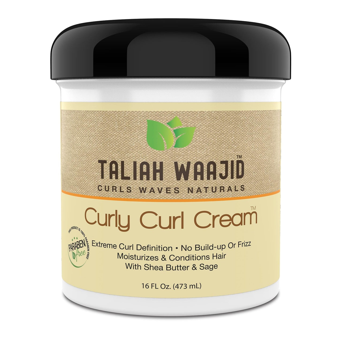 Taliah Waajid Curls Waves Natural - Curly Curl Cream | Extreme Curl Definition Hair Styling Gel | No Build-up or Frizz | 100% Paraben Free | Shea