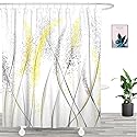 UNIFEEL Unique Design Abstract Black and Yellow Plants Dandelion Fabric Shower Curtain, Mordern Art Curtain for Bathroom Décor Machine Washable 71" x…