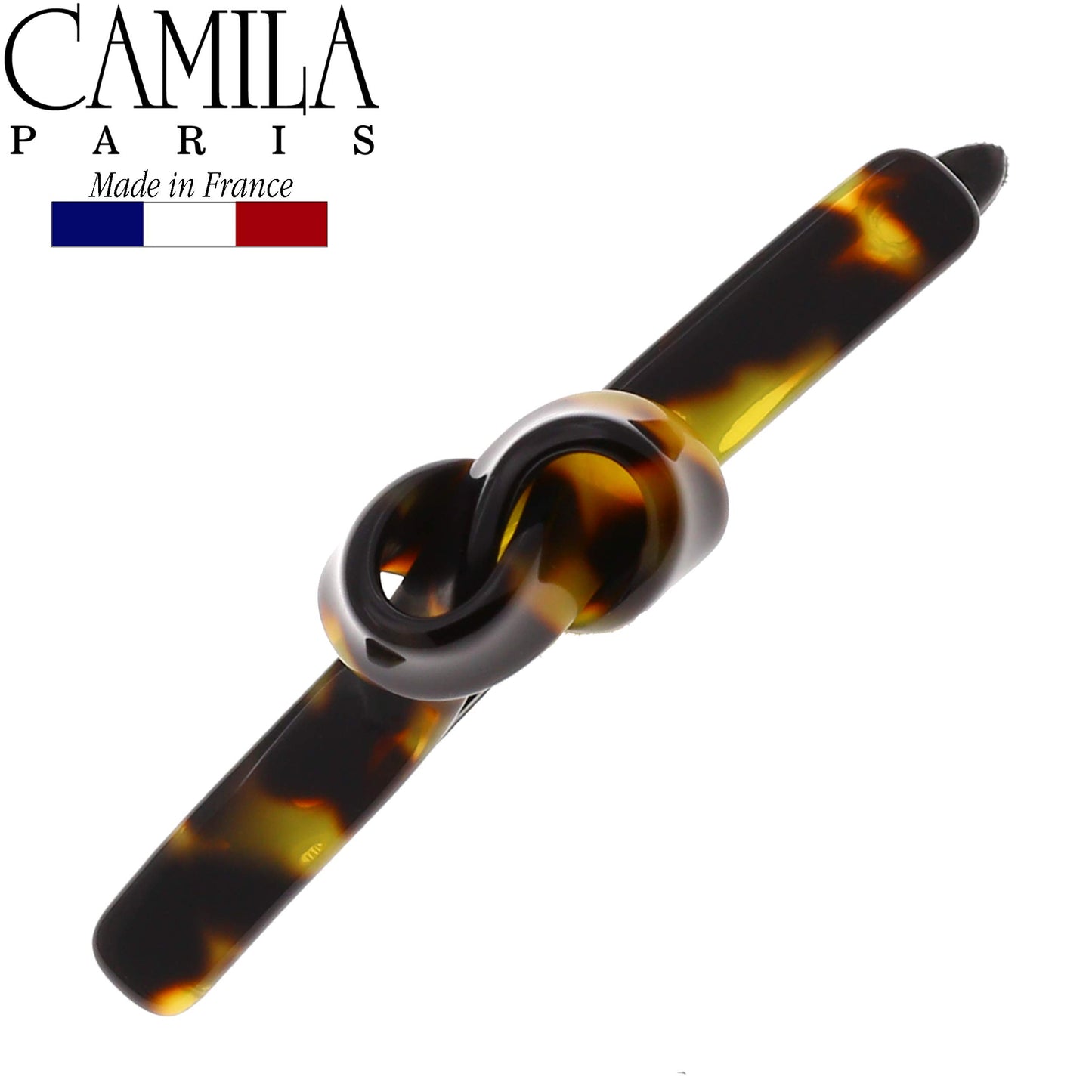 Camila Paris CP2801 French Hair Barrette Clip for Girls, Handmade, Tokyo, Metal-Free Closure Strong Hold Grip Hair Clips for Women, No Slip