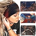 GORTIN Boho Wide Headbands for Women Stretch Turban Head Wrap Hair Accessories for Women's Hair Pack of 3