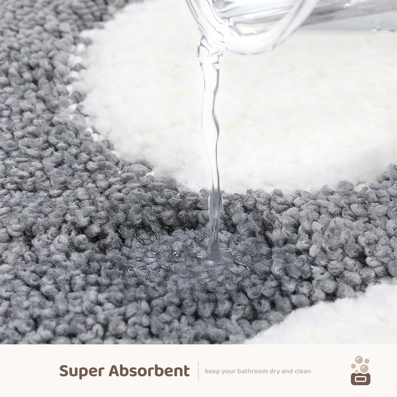 Molesun Paw Shaped Bath Mat, Cute Bathroom Rug Non-Slip, Soft Microfiber Water Absorbent Thick Shower Rug, Machine Washable Bath Rug for Bathroom…