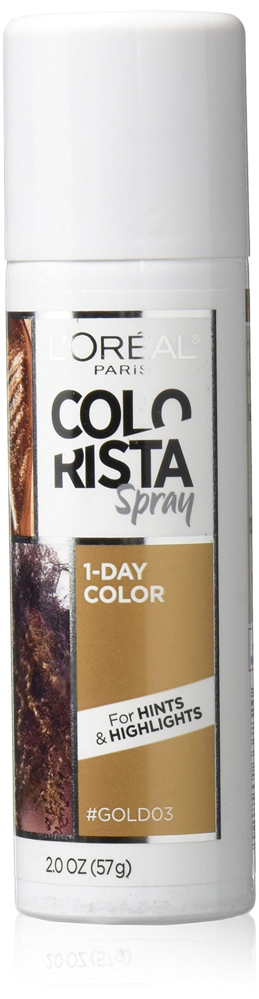 L’Oréal Paris Colorista 1-Day Washable Temporary Hair Color Spray, Gold, 2 Ounces