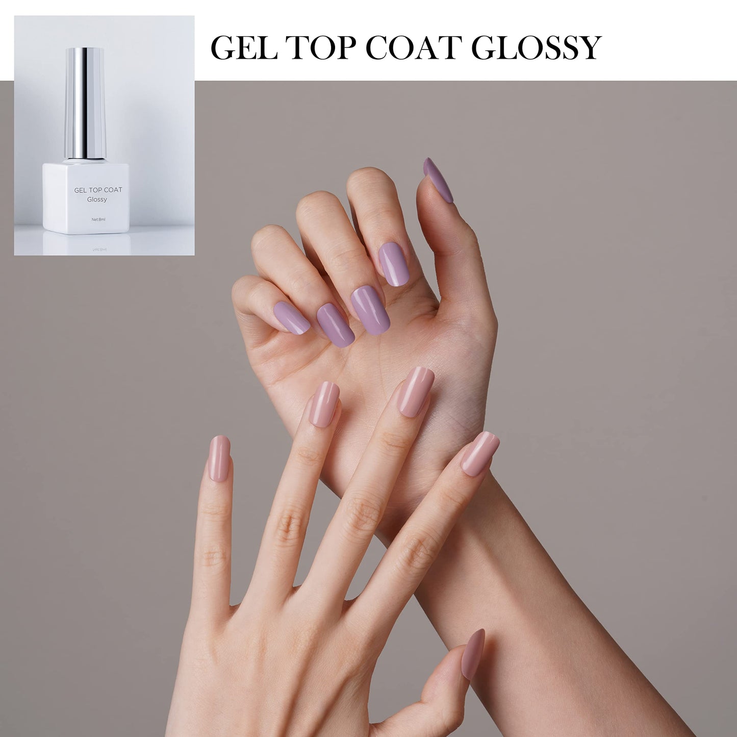 DANNI & TONI 8ml Glossy Gel Top Coat for Nail Polish Gel Nail Strips High Shine Long Lasting (UV Light Required)