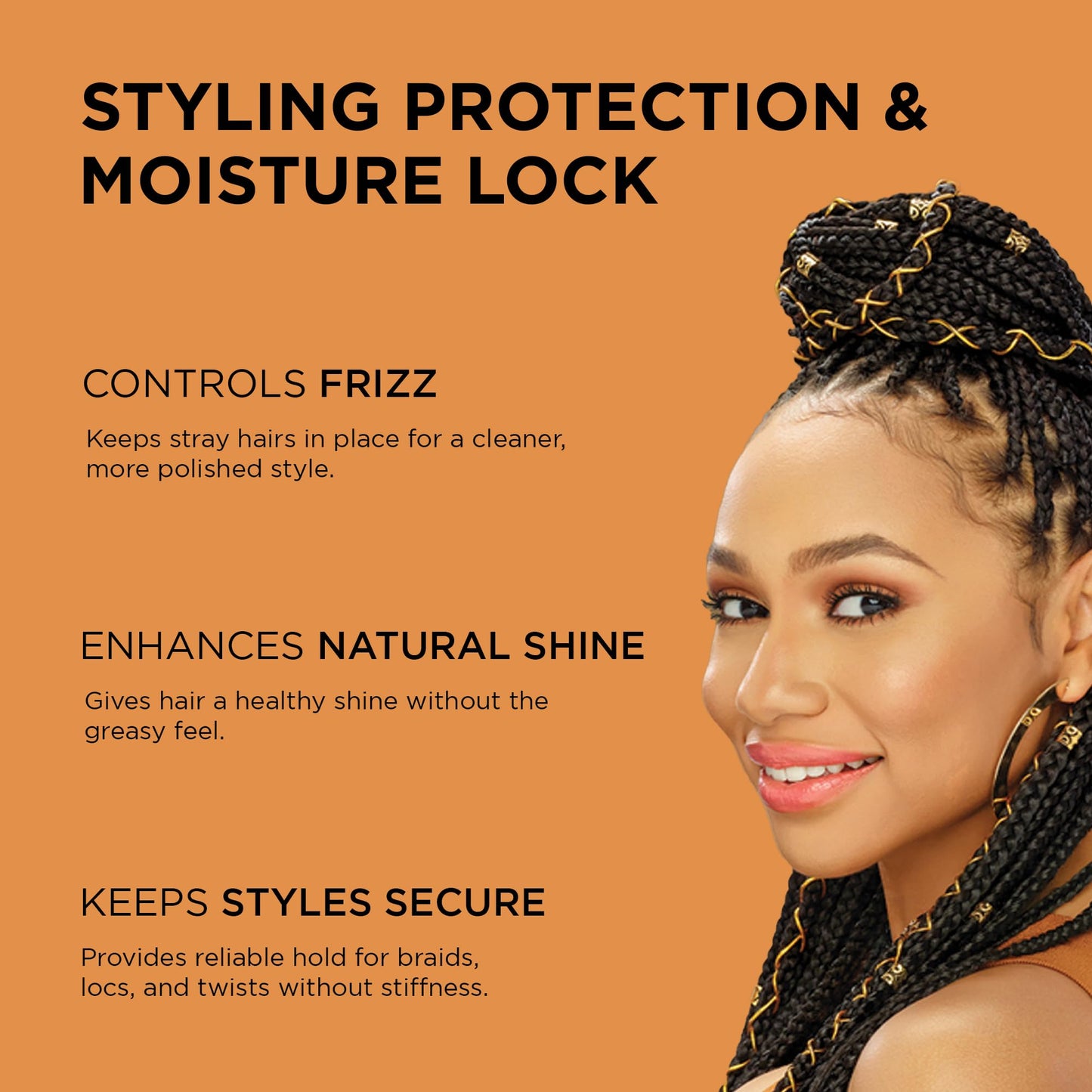 African Pride Black Castor Miracle Extra Hold Braid, Loc, Twist Gel - Extreme Hold Braiding Hair Gel, Edge Control & Tames Frizz, No Flake | Natural