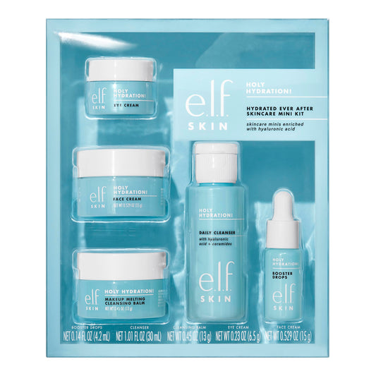 e.l.f. SKIN Holy Hydration! Hydrated Ever After Skincare Mini Kit, Cleanser, Makeup Remover, Moisturizer & Eye Cream For Hydrating Skin