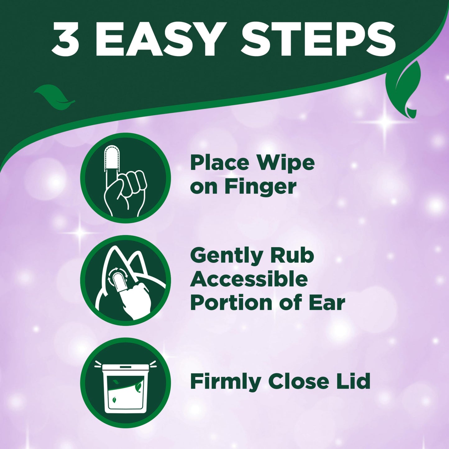 Vet's Best Ear Cleaner Finger Wipes for Dogs – 50 ct Disposable Pads to Soothe Itchy Ears, Remove Odor & Gently Clean for Hygiene & Relief