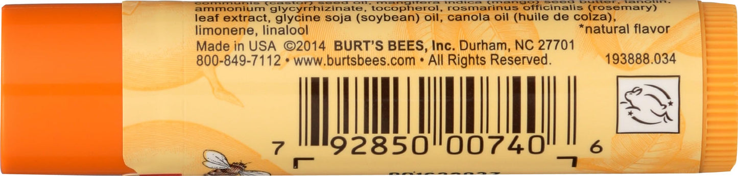 Burt's Bees Mango Moisturizing Lip Balm for Unisex, 0.15 Ounce