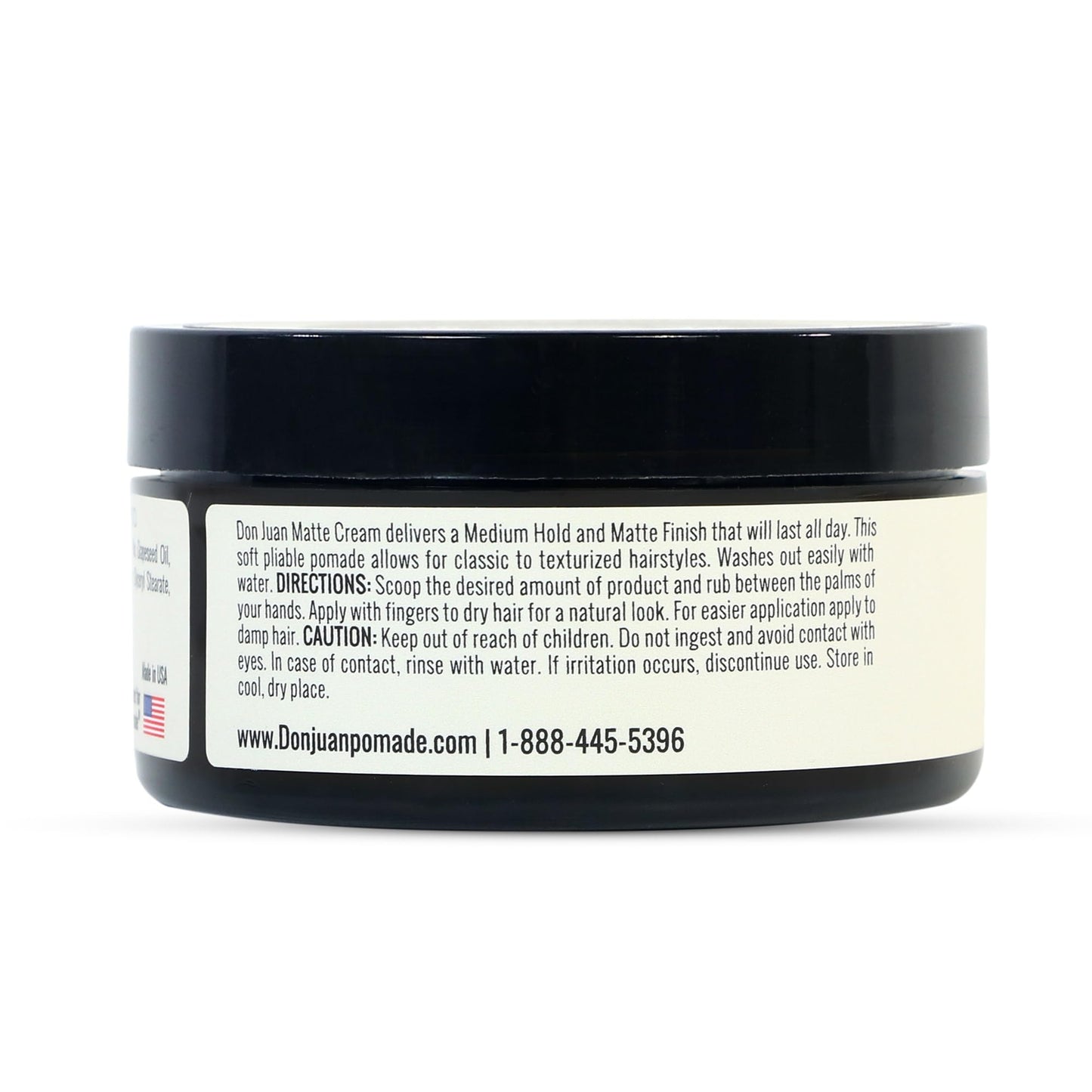 Don Juan Handcrafted Matte Cream Pomade | Medium Hold | Matte Finish | Water Based | Barbershop Scent, 4 oz Pack of 3