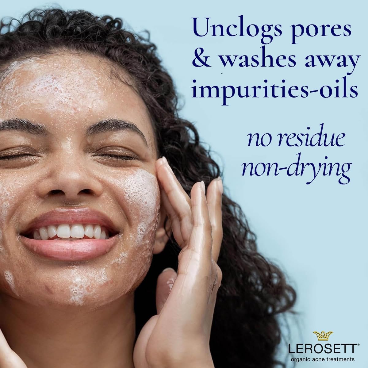 LEROSETT® Clear Skin Face Wash - Gentle Gel Cleanser with 60% Aloe-Rich Botanicals, 4% Glycolic Acid & Vit-E Microbeads - Fights Breakouts, Unclogs