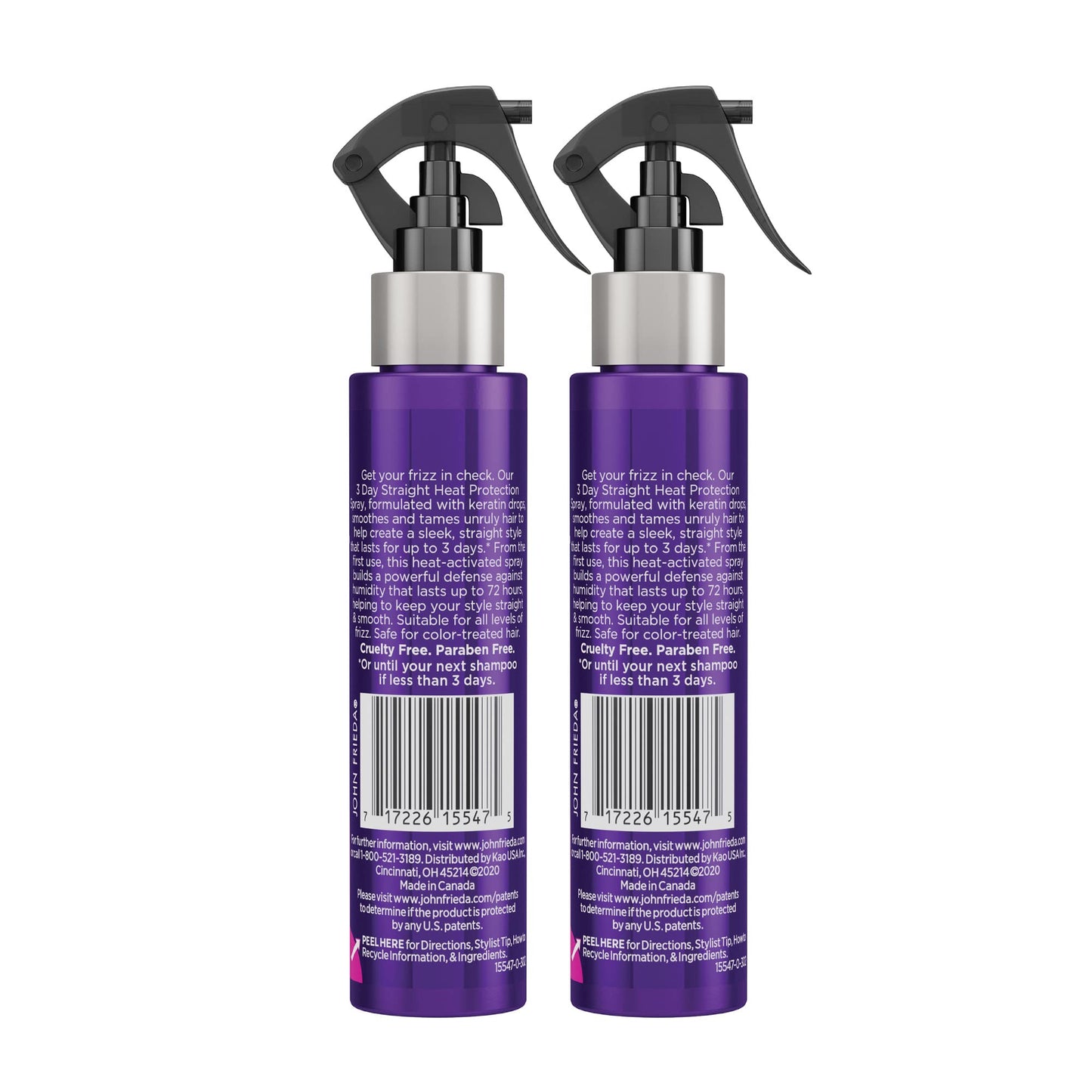 John Frieda Frizz Ease 3 Day Straight Heat Protection Spray, Keeps Hair Straight and Frizz-Free for 3 Days, Keratin-Infused Flat Iron & Styling Spray