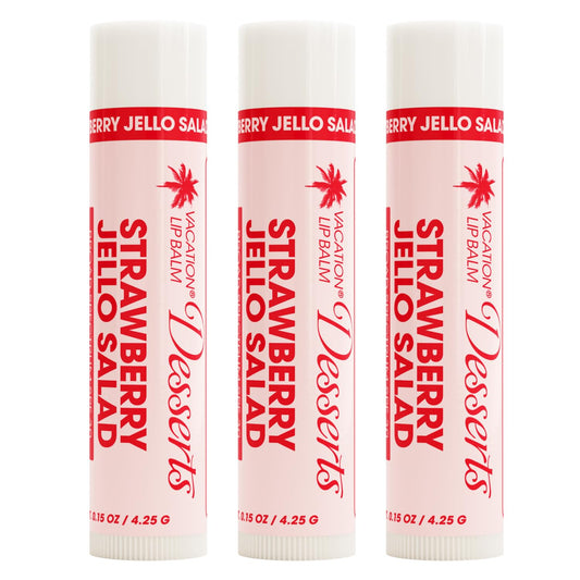 Vacation Strawberry Jello Salad SPF 30 Lip Balm, Hydrating Sunscreen for Lips, Water-Resistant, Lightweight, Transparent Sheen, Vegan Formula Made