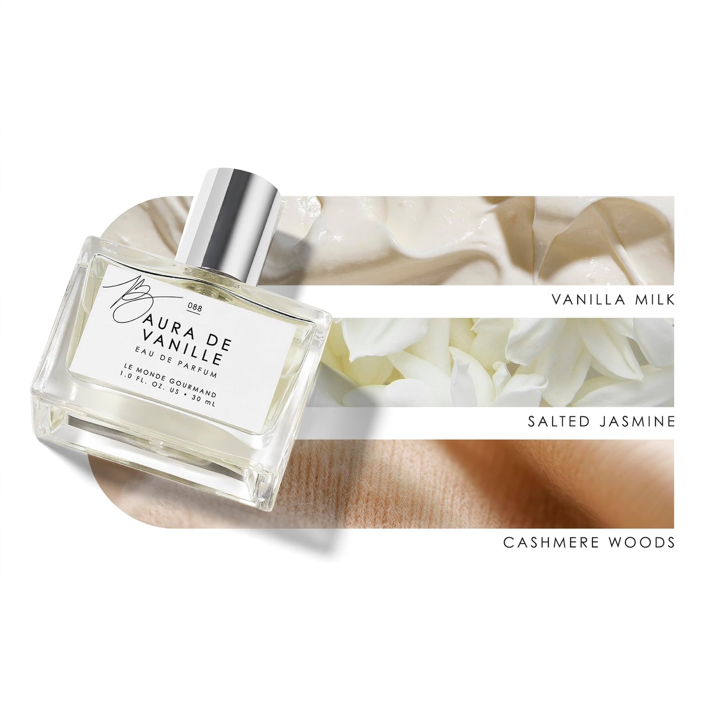 Le Monde Gourmand Aura de Vanille Eau de Parfum Spray Perfume for Women, Toni Bravo, Vanilla Milk, Plum & Cashmere Woods Scent, 1 fl oz (30 ml) Beauty & Personal Care Le Monde Gourmand