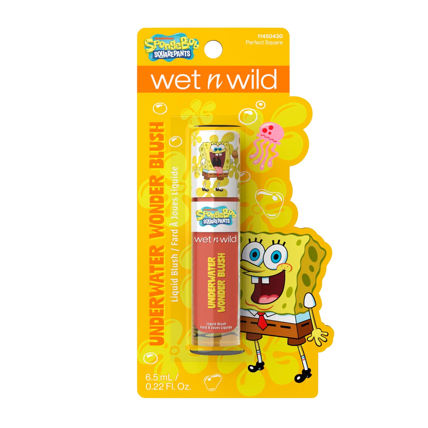 wet n wild SpongeBob Underwater Wonder Liquid Blush, Buildable Shimmery Gel Formula with Seamless Blend & Matte Finish - Perfect Square