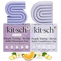 Kitsch Toning Purple Shampoo & Conditioner Bar Set For Blondes & Color Treated Hair - With Biotin for Strengthening & Neutralizing Brassy Tones