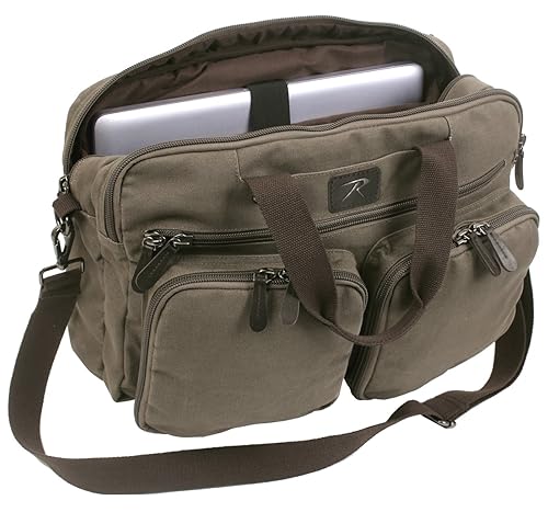 Rothco Canvas Briefcase Backpack, Olive Drab | Convertible Carry Handbag to Backpack