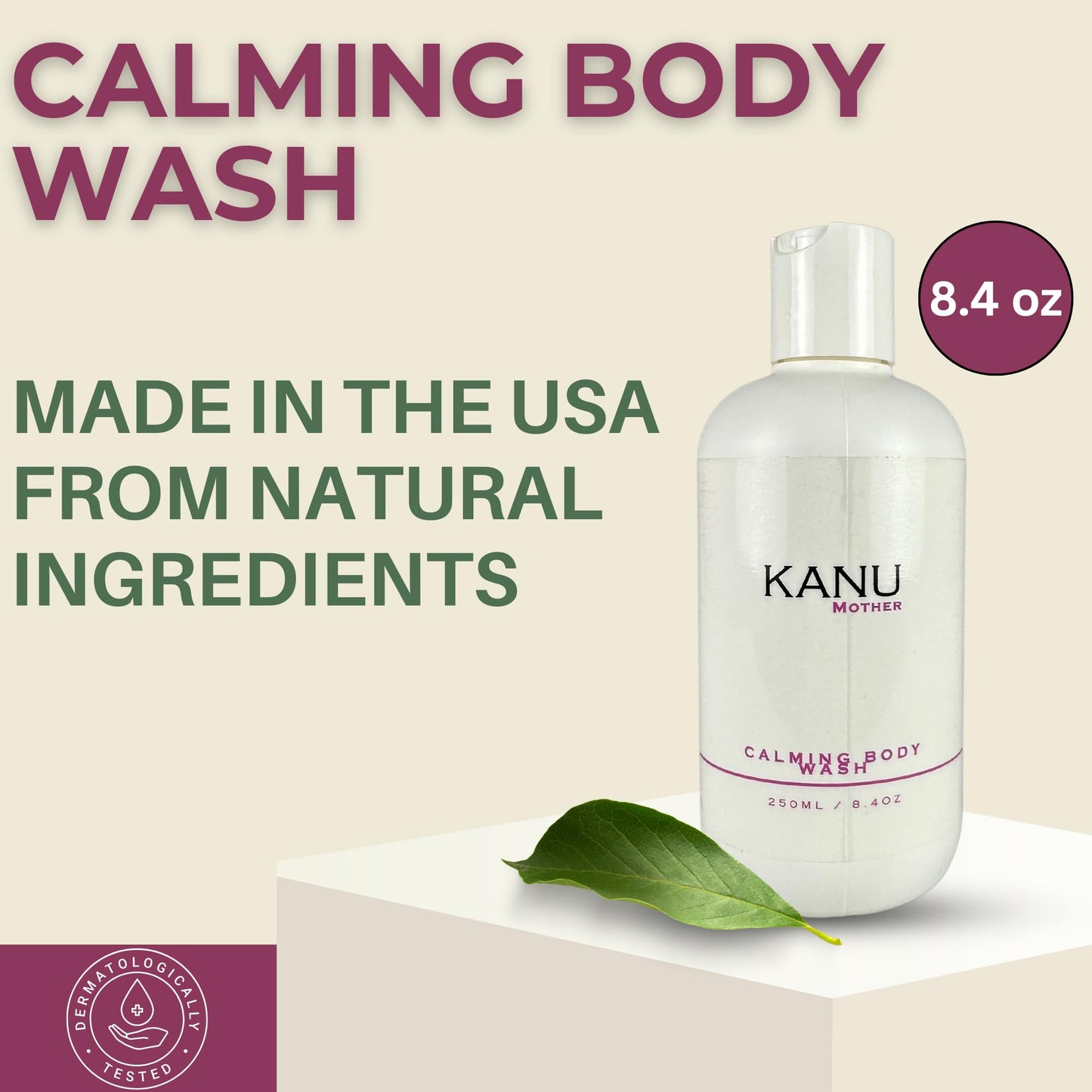 KANU Mother Lavender Calming Body Wash for Pregnancy 8.4 Oz- Soothing & Hydrating- Natural Prenatal Skincare for Relaxation and Stress Relief- Basket Beauty & Personal Care KANU