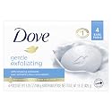 Dove Beauty Bar More Moisturizing Than Bar Soap Gentle Exfoliating With Mild Cleanser For Softer And Smoother Skin 3.75 oz, 4 Bars