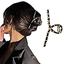 Black Braided Chain Hair Claw Jaw Comb Metal Hair Catch Barrette Ponytail Holder Hair Grips Hair Pins Hair Slide Stylish for Women Girl Hair Jewelry