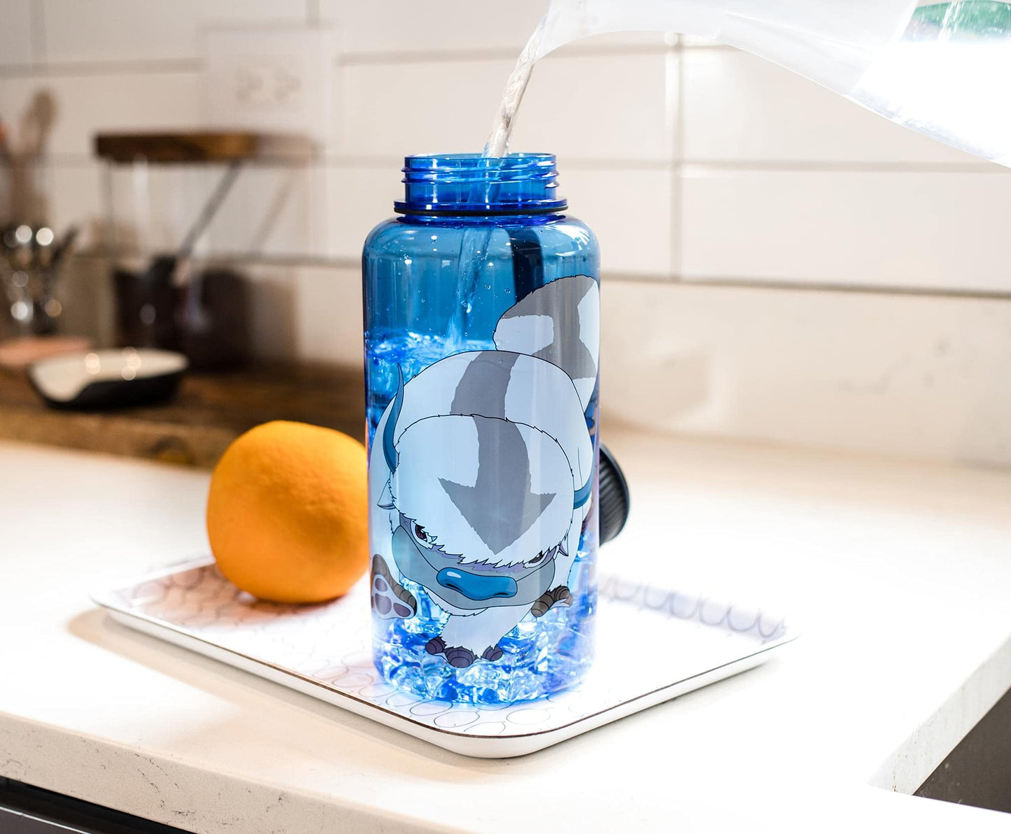 Avatar: The Last Airbender Appa Paw Up 33-Ounce Sports Water Bottle | BPA-Free Plastic Water Jug With Spout Lid | Hydration For Outdoor Activities