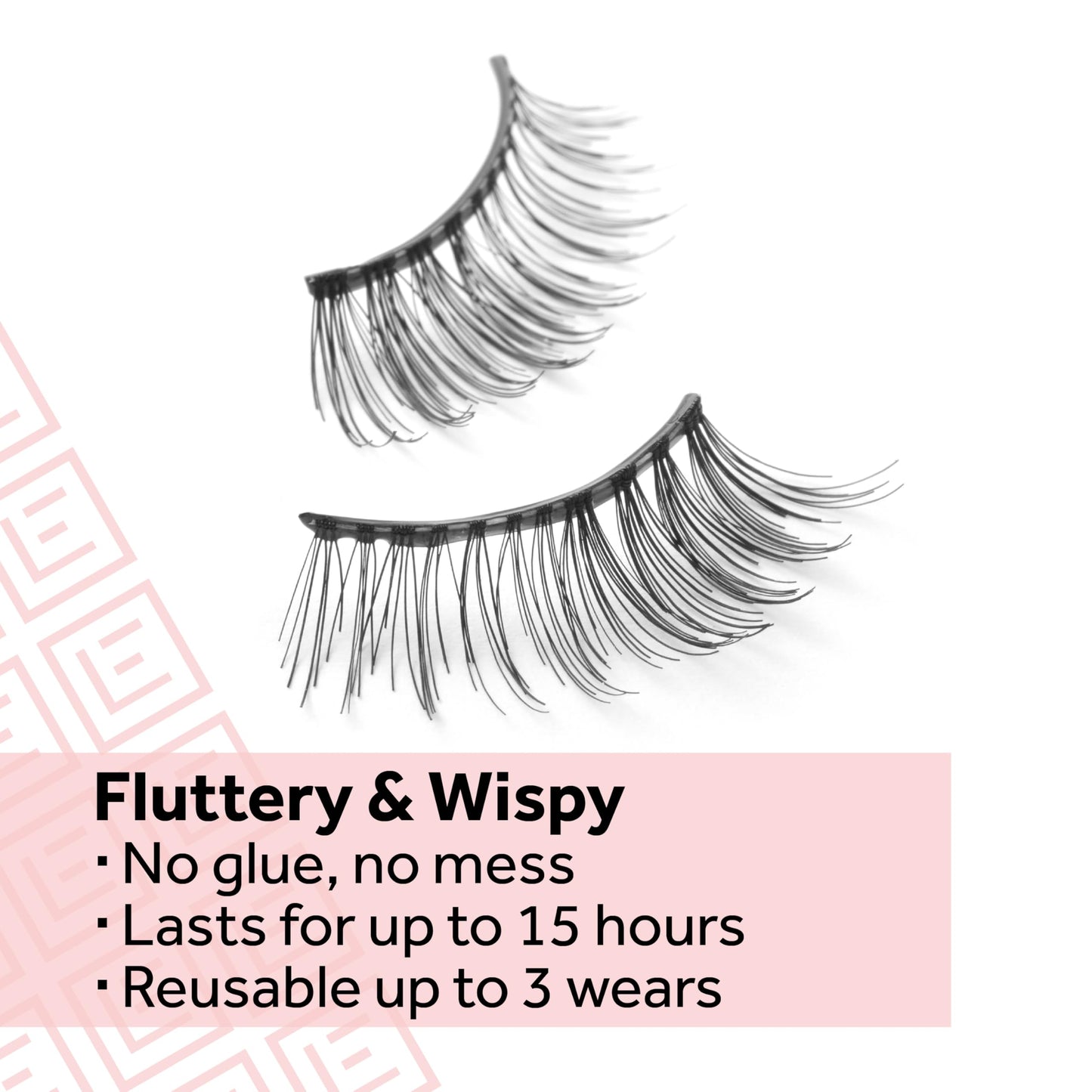 Eylure Press On Pre-Glued False Eyelashes, Light & Wispy Accent Lash, No. 003, Twin Pack