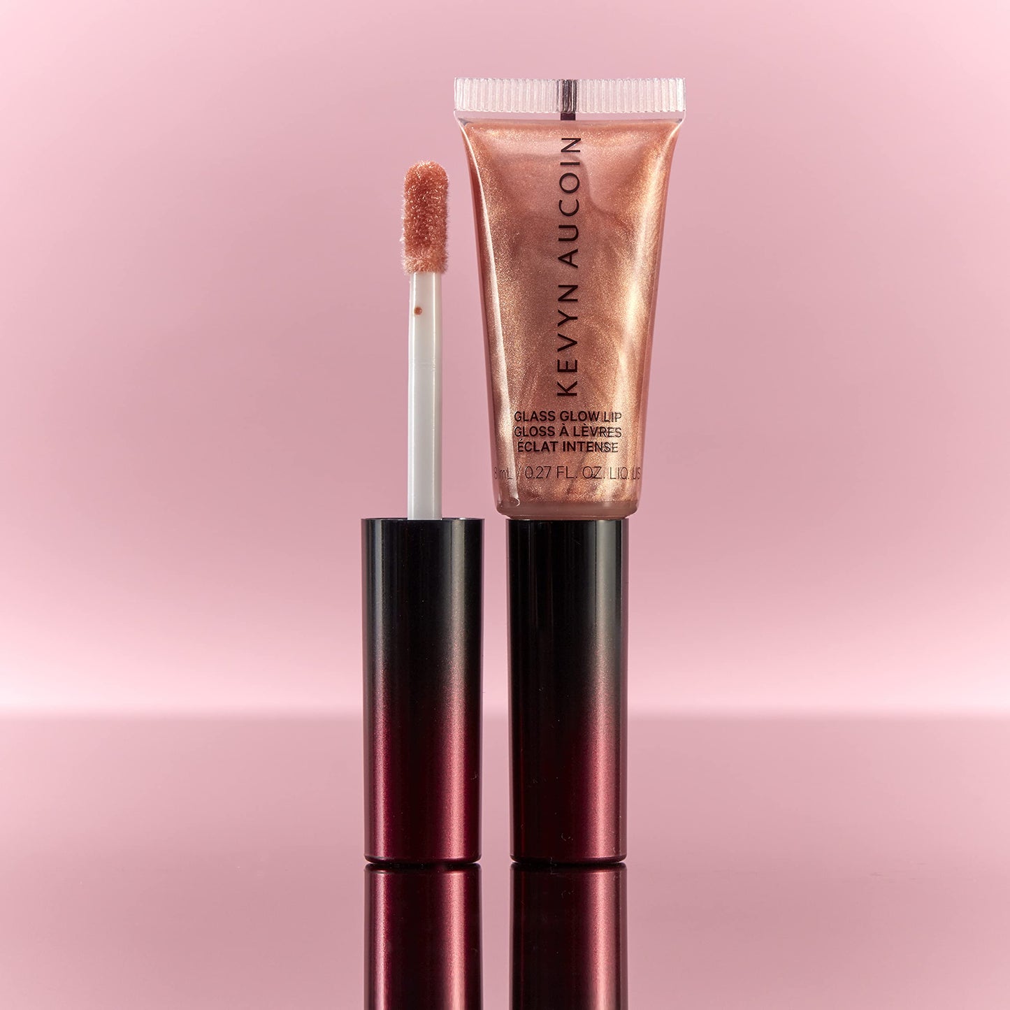 Kevyn Aucoin Glass Glow Lip, Prism Rose: Multi-purpose lip gloss highlighter. 3D reflective glaze, comfortable wearing, non-sticky. Moisturize,