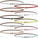 Uoeo Set of 10 Womens Thin Belts Women Skinny PU Leather Belt Adjustable Thin Waist Belt