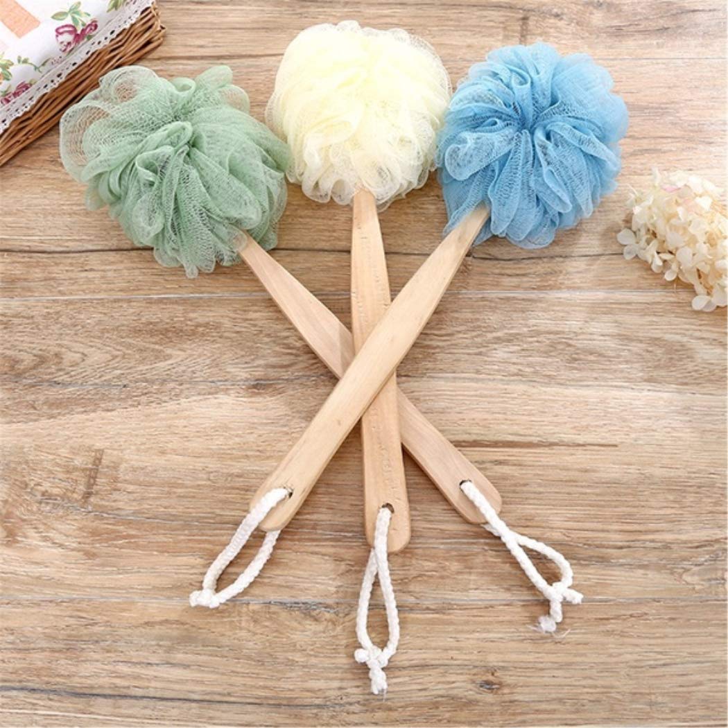 YingRen Exfoliating Body Brush - Blue, Long Handle, Soft Mesh Back, Wooden Handle - Exfoliates Dead Skin, Stimulates Lymphatic System, Reduces Beauty and Personal Care YingRen