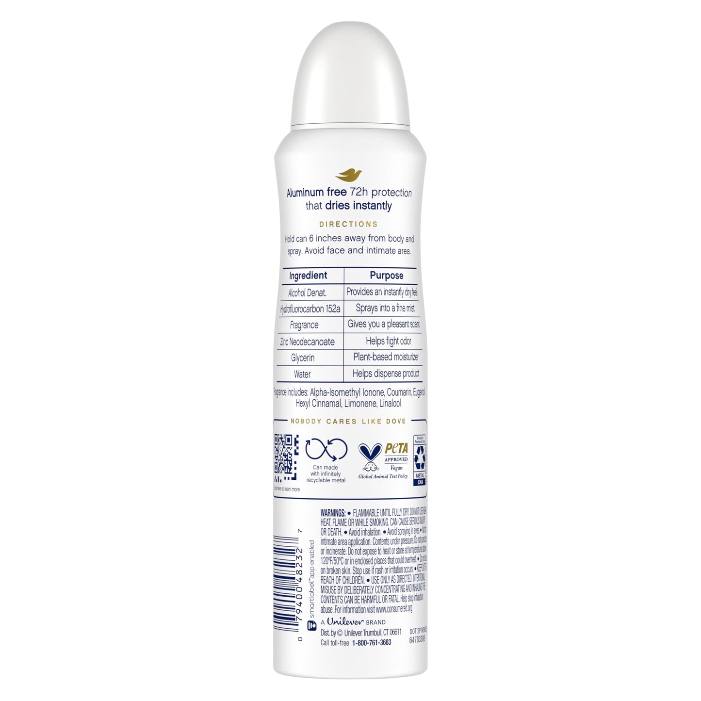 Dove Aluminum Free Deodorant Spray for Women 3 Count Coconut & Pink Jasmine 72 hour odor protection 4oz Beauty and Personal Care Dove
