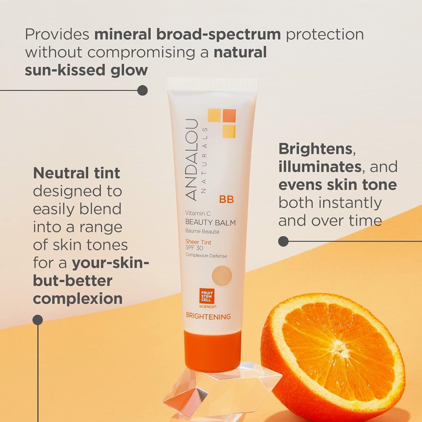Andalou Naturals Beauty Balm Sheer Spf 30 2 Oz