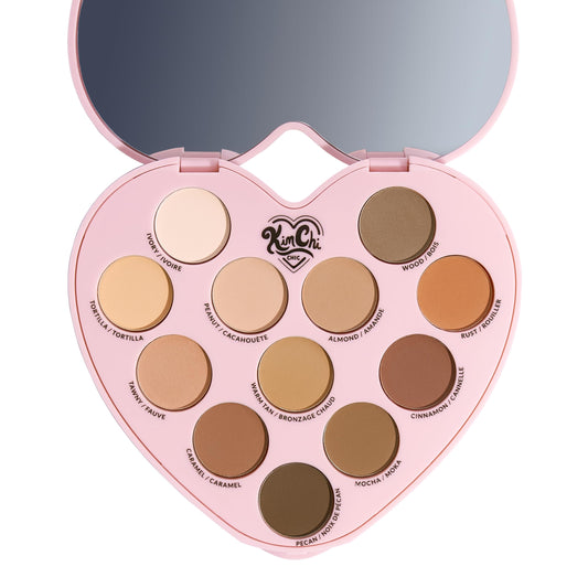 Kimchi Chic Spinning Hearts Love Eyeshadow & Pigment Palette - 12 Shades for Soft Glam to Bold Looks, Long Lasting, Blendable, Cruelty Free, Lifetime…