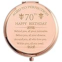 COFOZA 1955 70th Birthday Gifts for Woman Stainless Steel Rose Gold Compact Pocket Travel Makeup Mirror 70 Years Old Inspiration Gift Behind You All