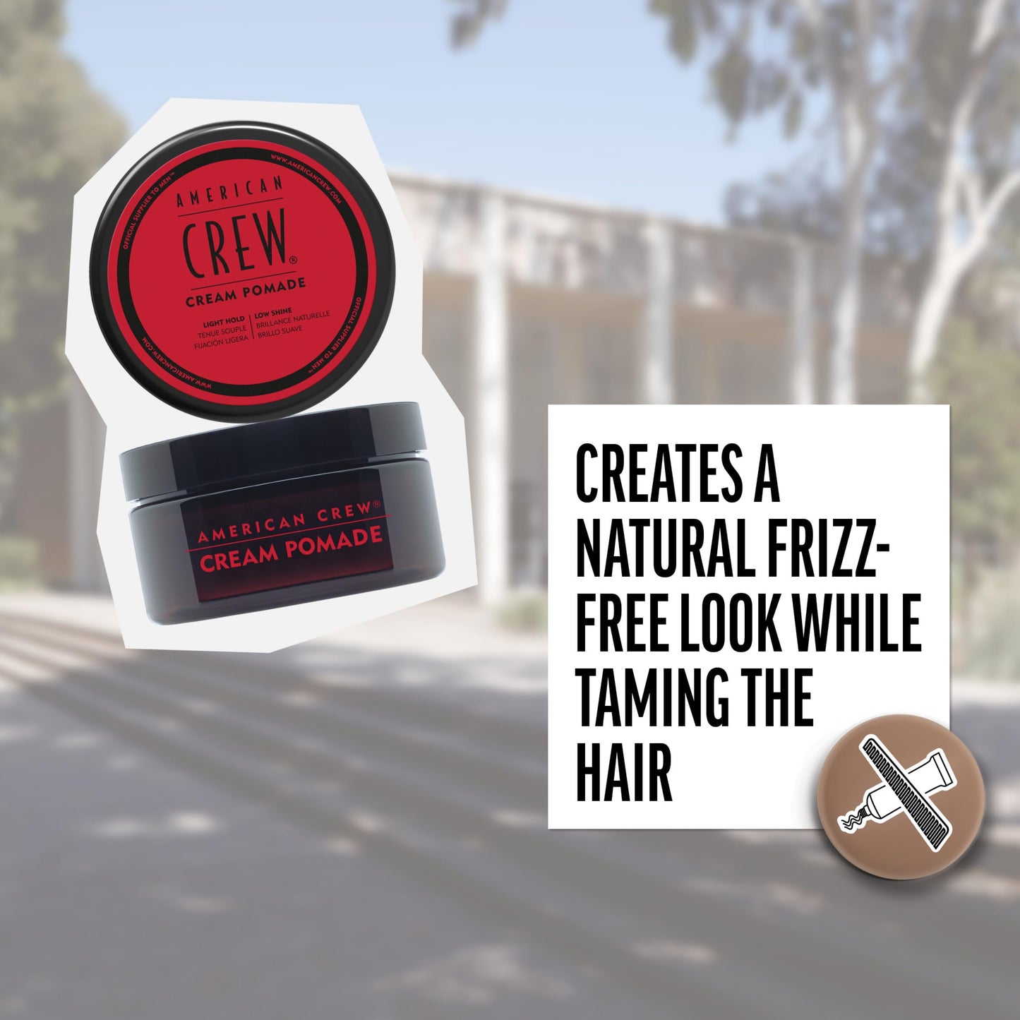 American Crew Men's Hair Cream Pomade, Like Styling Gel with Light Hold & Low Shine, Stocking Stuffer for Him, 3 oz