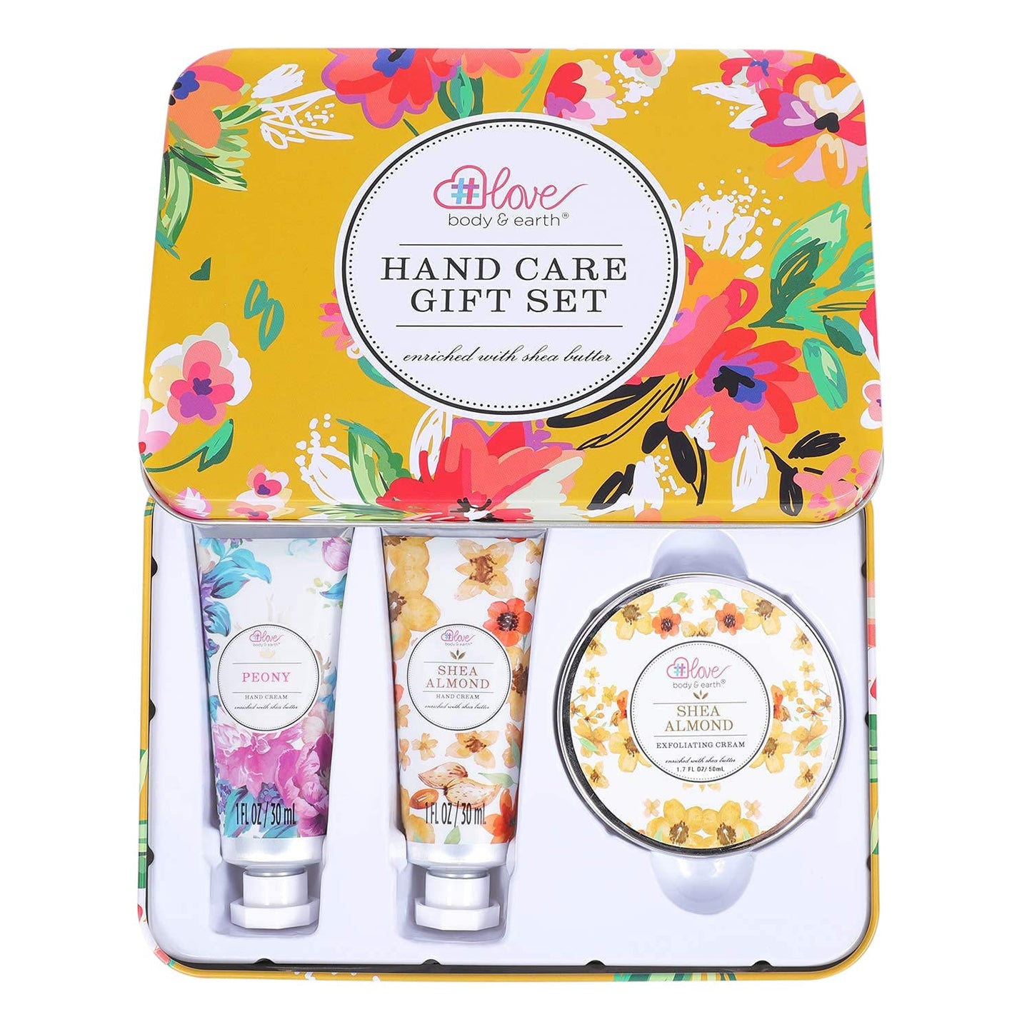 BODY & EARTH # LOVE Hand Cream Gift Set, Hand Lotion Sets for Christmas Gifts, Hand Care Set with Shea Butter, Travel Size Lotion Set for Women, 2