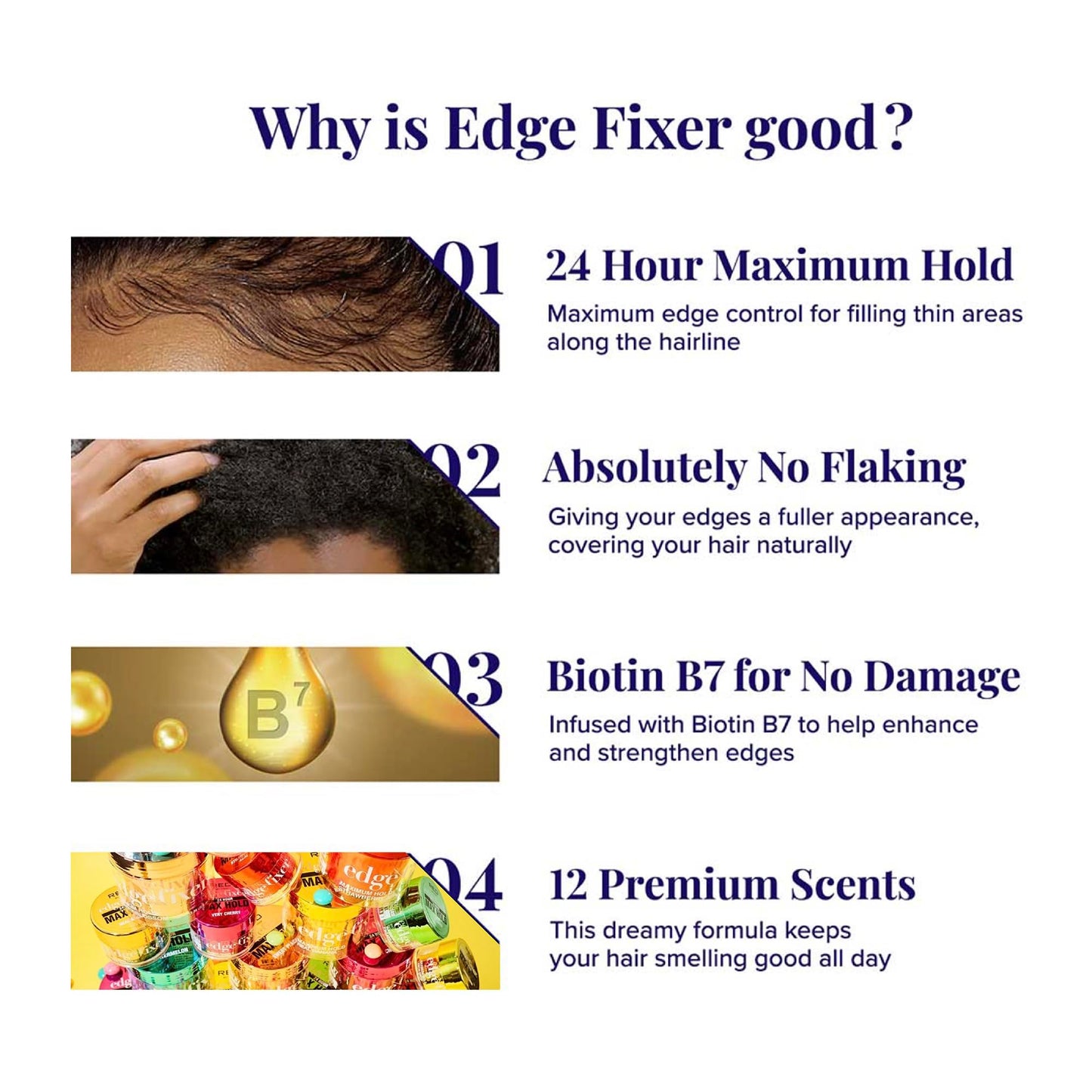 Red by Kiss Edge Fixer 24 Hour Maximum Hold Edge Wax No Flaking Biotin B7 Infused Hair Gel