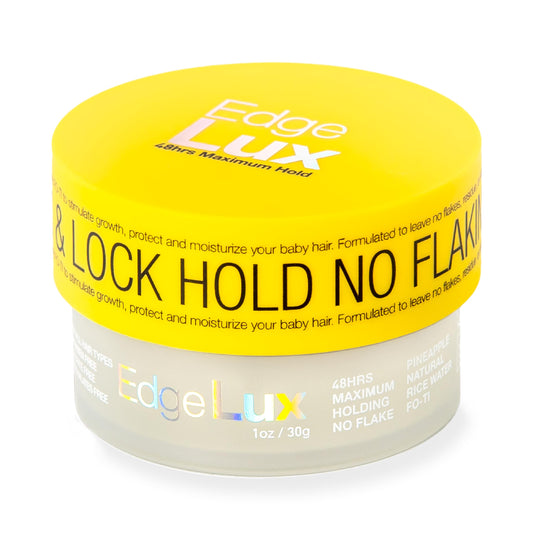 Lux Collection Edge Control Gel for 4C Hair - 48 Hour Maximum Hold Edge Control, Edge Lux with Castor Oil, Keratin & Biotin, Non-Flaking Styling Gel