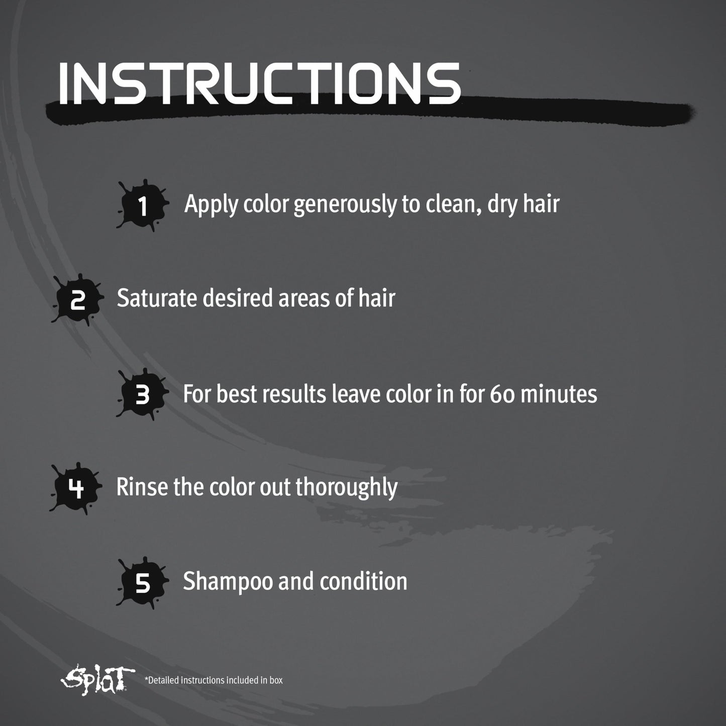 Splat Naturals Semi-Permanent Hair Color, Dark Silver, 6 fl. oz., 95% Natural Hair Dye Formula Lasts Up to 30 Washes, Vegan & Cruelty-Free