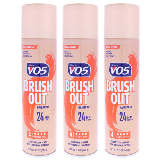 Alberto VO5 Crystal Clear Brush Out Hair Spray for Unisex - 8.5 oz Hair Spray - Pack of 3