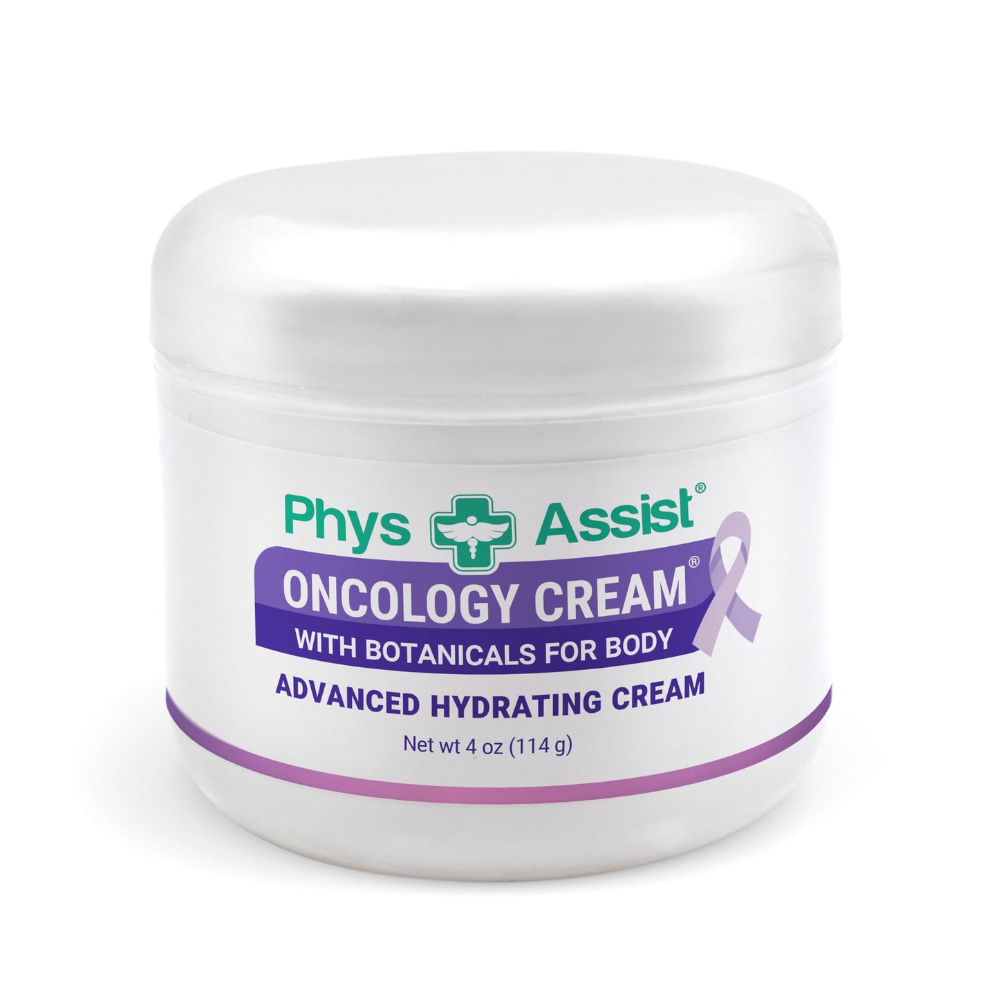 PhysAssist - Oncology Body Cream with Botanicals, 4 oz. Soothing and Hydrating to Stressed Skin. Made with Oils of Lavender, Calendula