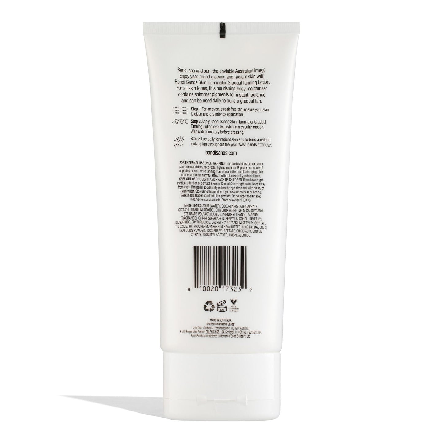 Bondi Sands Gradual Tanning Lotion Skin Illuminator, Shimmer Pigments Build to a Natural-Looking Tan for Glowing Skin, 150 mL, 5.07 Fl. Oz.