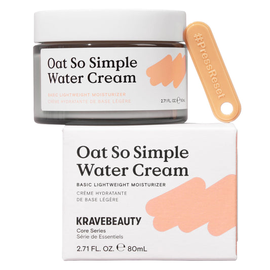 KraveBeauty Oat So Simple Water Cream Moisturizer, Calming, Lightweight Hydrating Gel Face Cream for Sensitive Skin with Oat Extract & Squalane