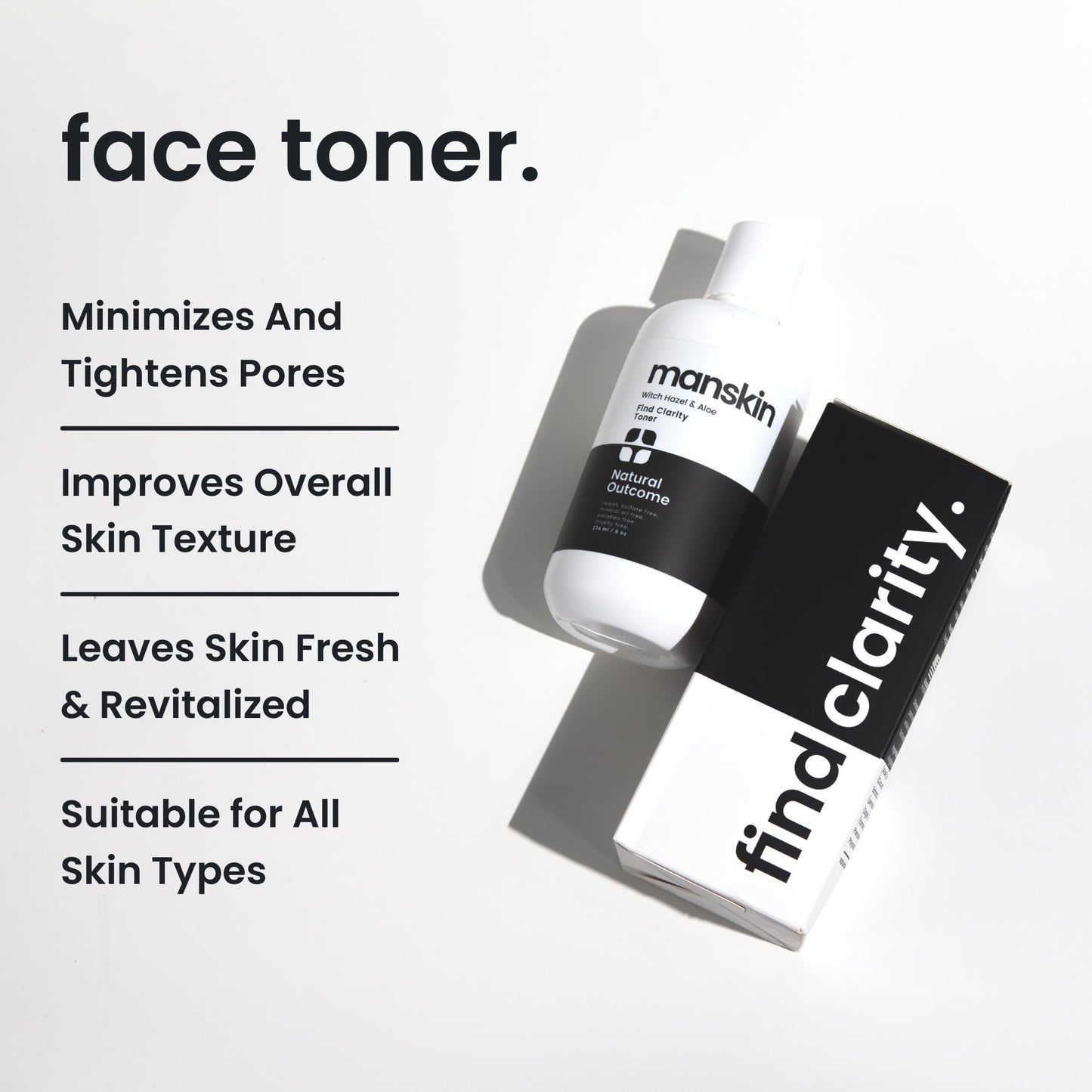 Natural Outcome Man Skin Face Toner | Natural Daily Toner Enhances Men Facial Complexion | Pore Cleansing Facial Astringent with Witch Hazel & Aloe